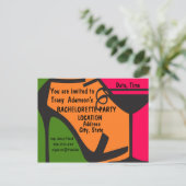 Einladungs-Design für Junggeselinnen-Abschied Einladungspostkarte (Stehend Vorderseite)