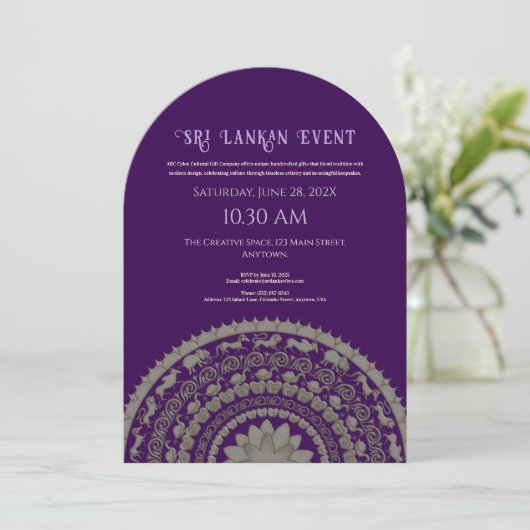 Einladungs-Design in Sri Lanka Einladung (Stehend Vorderseite)