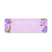 Einladungs-Etikett für lila Rose (Vorne)