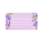 Einladungs-Etikett für lila Rose Adressaufkleber (Vorne)
