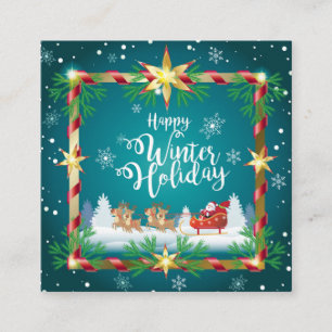 Einladungs-hallo Winter! Weihnachten u. neues Jahr Quadratische Visitenkarte
