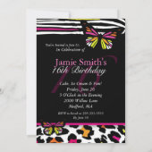 Einladungs-heller Schmetterling des Bonbon-16 u. Einladung (Rückseite)