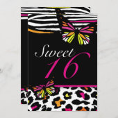 Einladungs-heller Schmetterling des Bonbon-16 u. Einladung (Vorne/Hinten)