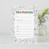 Einladungs-Karte für coole Farben Einladung (Stehend Vorderseite)