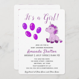 Einladungs-Karte für die Dusche von Pink Unicorn B Einladung