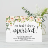 Einladungs-Karte für die elegante Blush Post Weddi Einladung (Stehend Vorderseite)