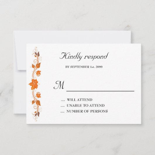 Einladungs-Karte für Hochzeiten, Thema Herbstlaube Einladung (Vorderseite)