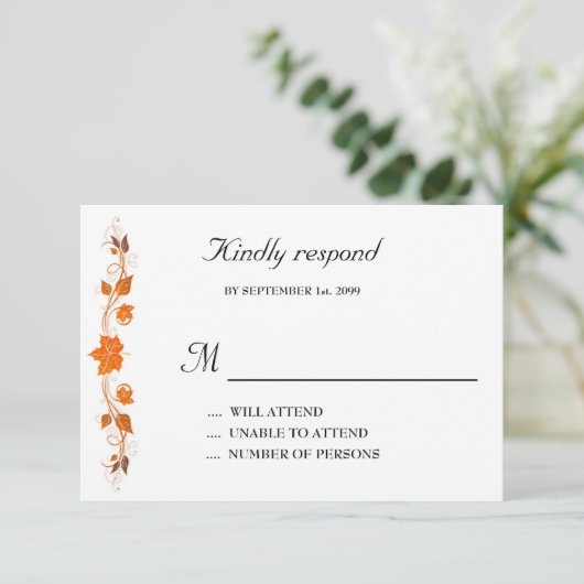 Einladungs-Karte für Hochzeiten, Thema Herbstlaube Einladung (Stehend Vorderseite)