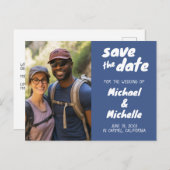 Einladungs-Karte für kundenspezifisches Foto Save Ankündigungspostkarte (Vorne/Hinten)