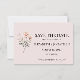 Einladungs-Karte für Soft Peach Hochzeit Save the 