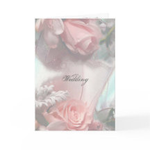 Einladungs-Karte für weich rosa Rosen