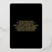 Einladungs-Karte Gold Schwarz und Gold Folieneinladung (Rückseite)