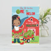 Einladungs-Karte im Melon Geburtstag (Stehend Vorderseite)
