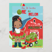 Einladungs-Karte im Melon Geburtstag (Vorne/Hinten)