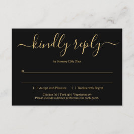 Einladungs-Kartensteckplatz für Schwarz und Gold Einladung
