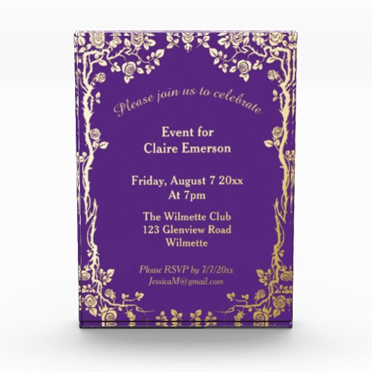 Einladungs-Keepake-Foto Fotoblock (Vorderseite)