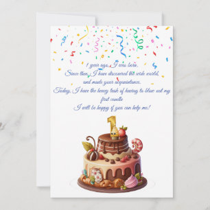 Einladungs-Kerze zum ersten Geburtstag Einladung