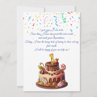 Einladungs-Kerze zum ersten Geburtstag Einladung