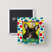 Einladungs-kleiner Kuchen 2-Jährige - französische Button (Vorne & Hinten)