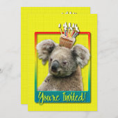 Einladungs-kleiner Kuchen - Koala Einladung (Vorne/Hinten)