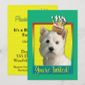 Einladungs-kleiner Kuchen - Westhochland Terrier Einladung (Vorne/Hinten)
