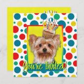 Einladungs-kleiner Kuchen - Yorkshire Terrier Einladung (Vorne/Hinten)