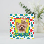 Einladungs-kleiner Kuchen - Yorkshire Terrier Einladung (Stehend Vorderseite)
