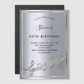 Einladungs-Magnet für Musiknoten aus Birthday-Silb Magneteinladung (Vorne/Hinten)