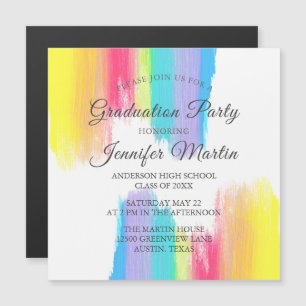 Einladungs-Magnet-Karte für Rainbow-Graduierungspa Magnetkarte