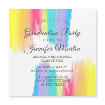 Einladungs-Magnet-Karte für Rainbow-Graduierungspa
