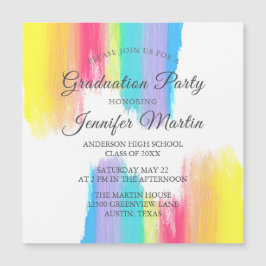 Einladungs-Magnet-Karte für Rainbow-Graduierungspa Magnetkarte