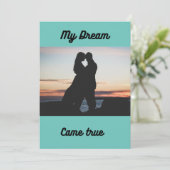 Einladungs-Paar mit Sonnenuntergang individuell an Einladung (Stehend Vorderseite)