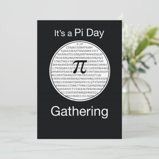 Einladungs-Pi-Day-Party-Circle, benutzerdefinierba Einladung (Stehend Vorderseite)