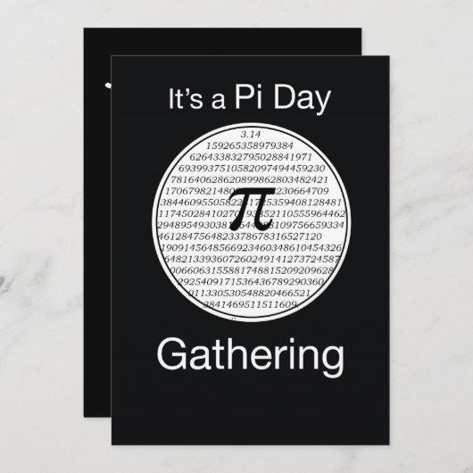Einladungs-Pi-Day-Party-Circle, benutzerdefinierba Einladung (Vorne/Hinten)