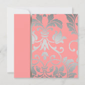 Einladungs-Platz Silver Damask Einladung (Vorderseite)