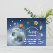 Einladungs-Raum und Planeten Einladung (Stehend Vorderseite)