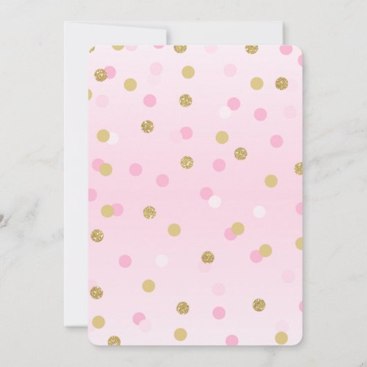 Einladungs-Rosa-Gold Prinzessin-laden 1. Einladung (Rückseite)