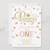 Einladungs-Rosa-Gold Prinzessin-laden 1. Einladung (Vorderseite)