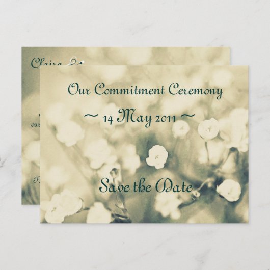 Einladungs-Save the Date-Vorlagenkarte für Hochzei Ankündigungspostkarte (Vorne/Hinten)