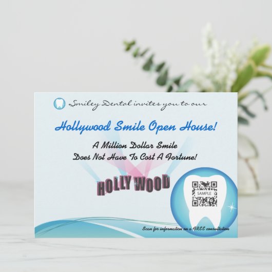 Einladungs-Schablone zahnmedizinisch Einladung (Stehend Vorderseite)