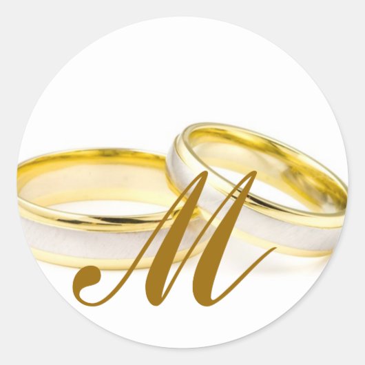 Einladungs-Siegel für das Hochzeitrennen Monogram Runder Aufkleber (Vorderseite)