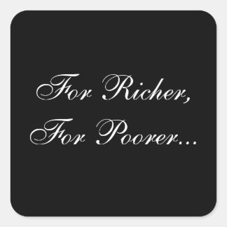 Einladungs-Siegel für Hochzeiten Quadratischer Aufkleber