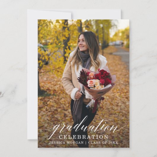 Einladungs-Skript der Graduierungspartei mit Foto Einladung (Vorderseite)