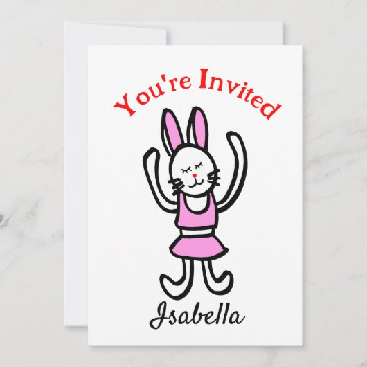 Einladungs-/Tanzaufführungskarte zum Geburtstag Ankündigung (Vorderseite)