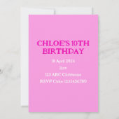 Einladungs-/Tanzaufführungskarte zum Geburtstag Ankündigung (Rückseite)