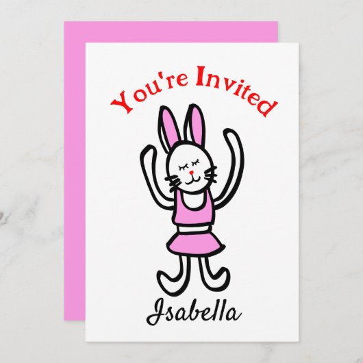 Einladungs-/Tanzaufführungskarte zum Geburtstag Ankündigung (Vorne/Hinten)