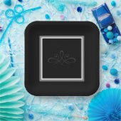 Einladungs-Teller in Schwarzweiß Pappteller (Party)