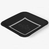 Einladungs-Teller in Schwarzweiß Pappteller (Gewinkelt)