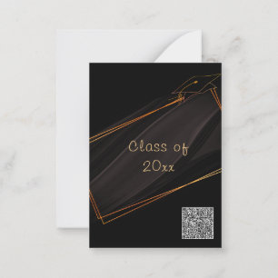 Einladungs-Template für den Black Gold QR Code Abs Mitteilungskarte