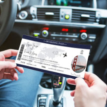 Einladungs-Ticket für Navy Blue Wedding Boarding